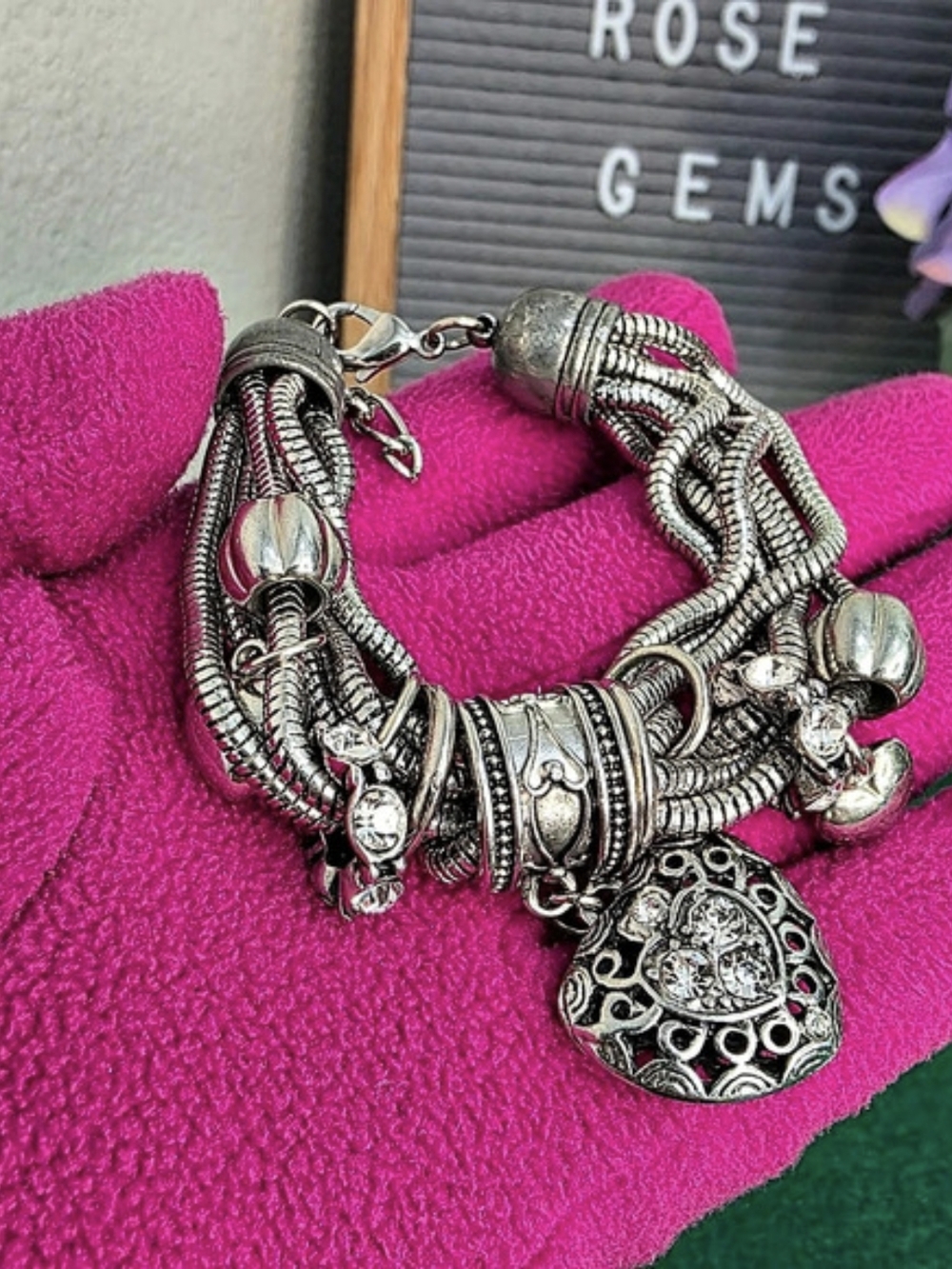 Brighton Silver-Tone Charm Bracelet